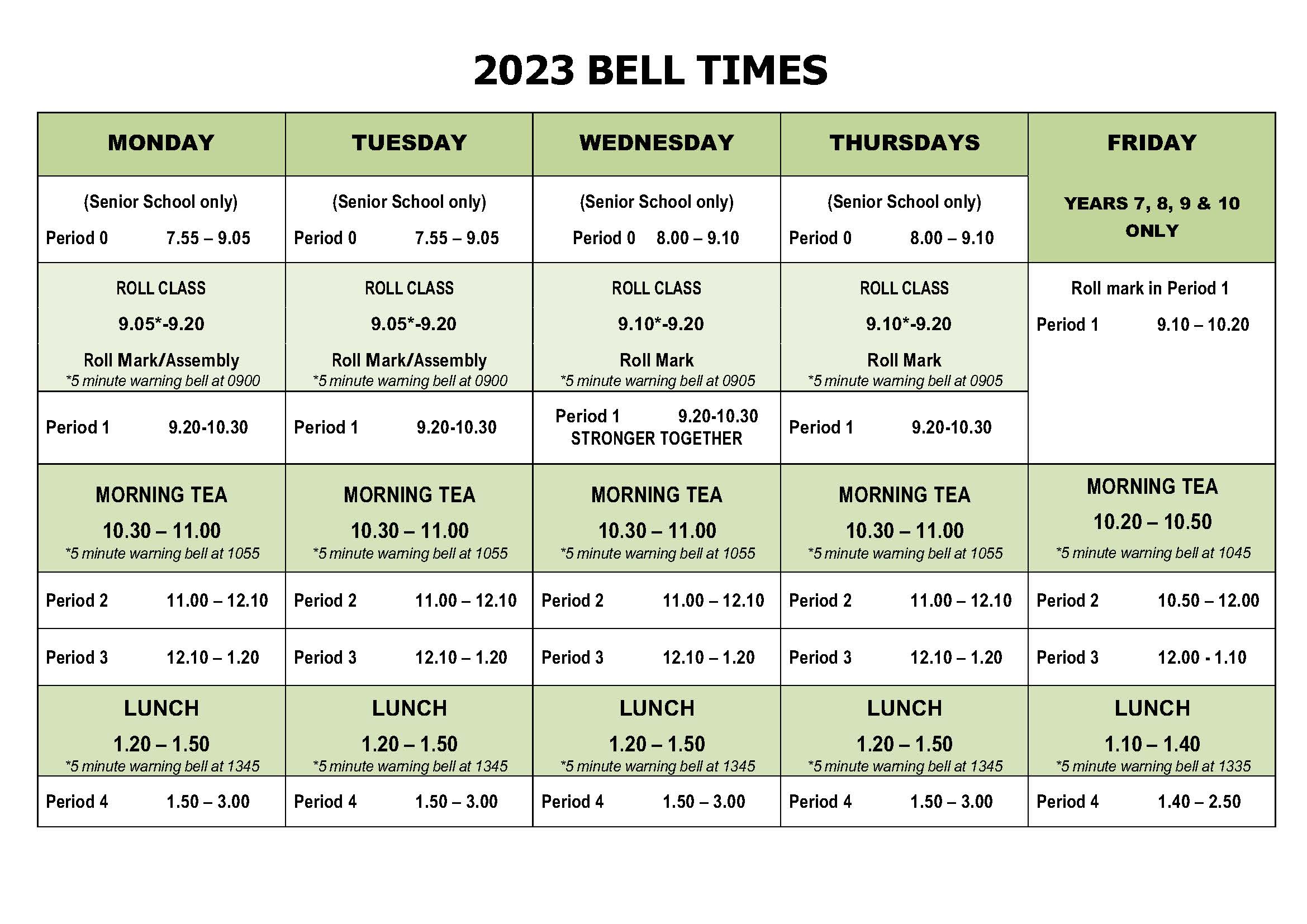 Class Times